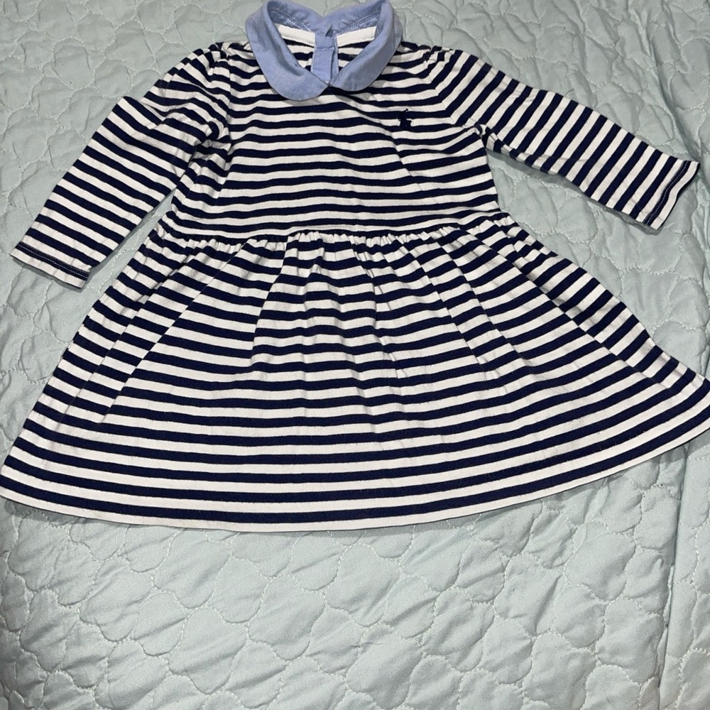 Polo by Ralph Lauren Navy and White Striped Dress